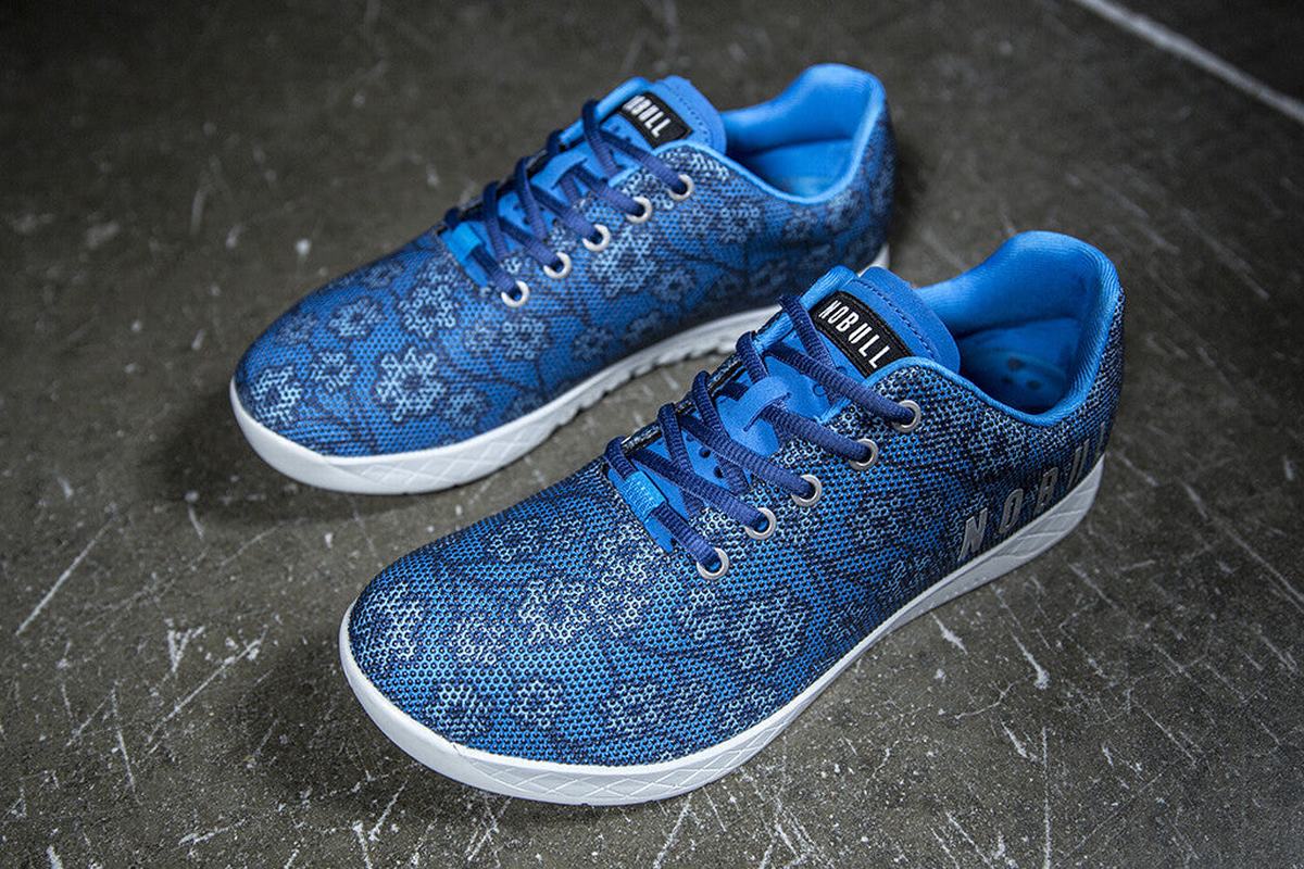 Nobull Superfabric Men's Trainers Blue Floral | Australia (SC9054)